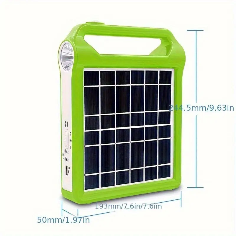 Lampe solaire portable avec panneau intégré – Éclairage LED et alimentation d’appoint idéale pour camping et urgences