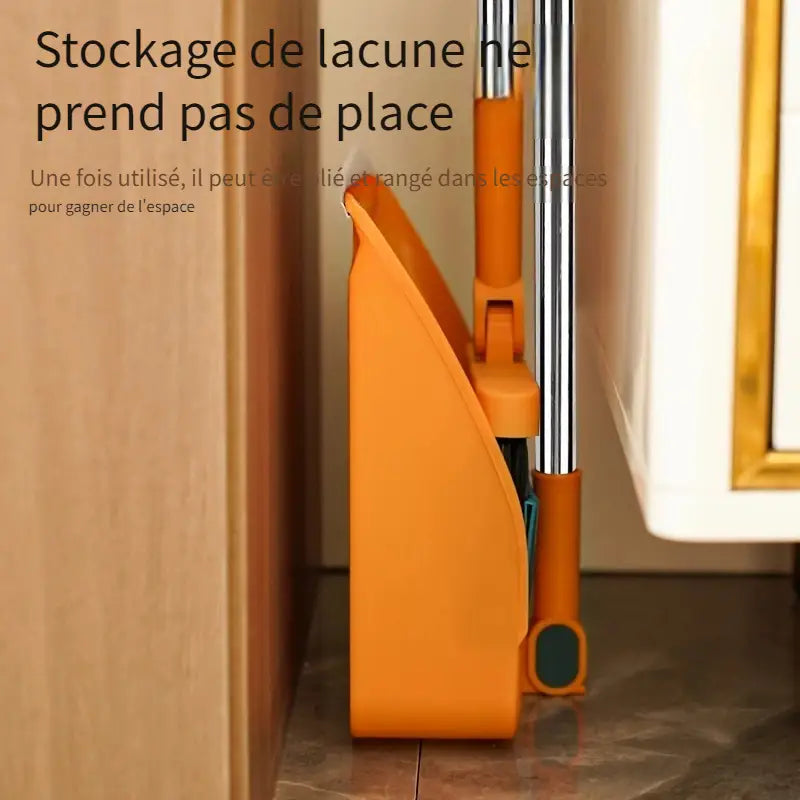 Set Balai et Pelle à Long Manche avec Brosse Anti-Poussière – Rangement Vertical et Nettoyage Facile