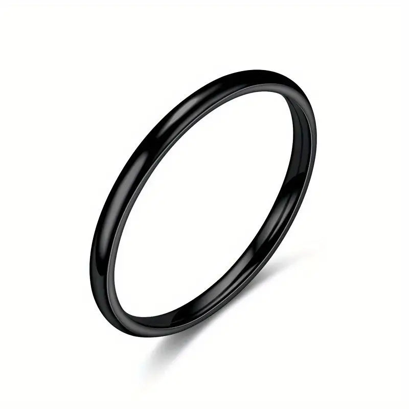 Bague homme minimaliste en acier inoxydable – Anneau élégant argent, or, noir ou rose