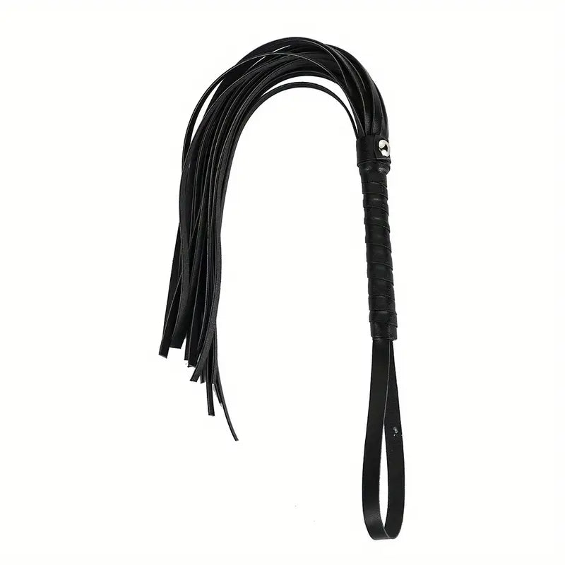 Fouet BDSM en Similicuir – Accessoire Fétiche avec Lanières Souples pour Jeux de Rôle et Sensations Intenses