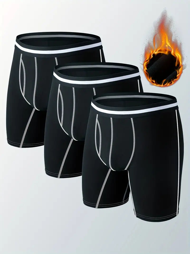 Boxer thermique homme – Lot de 3 sous-vêtements chauds respirants – Confort hiver & sport