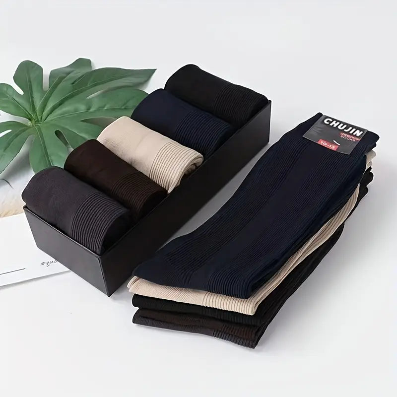Lot de 4 paires de chaussettes homme classiques – Confortables, résistantes et élégantes, couleurs assorties