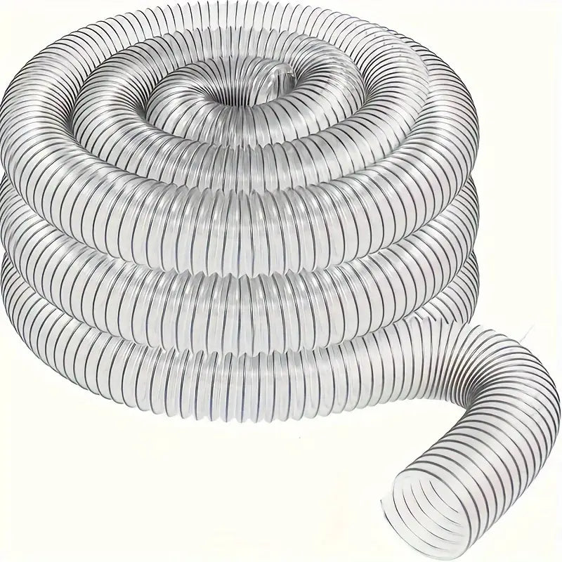 Tuyau Flexible Transparent Renforcé en PVC – Conduit Industriel Résistant pour Aspiration et Refoulement de Liquides