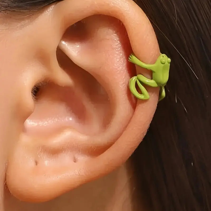 Cuff d’oreille grenouille verte – Accessoire de costume original et fun pour femme