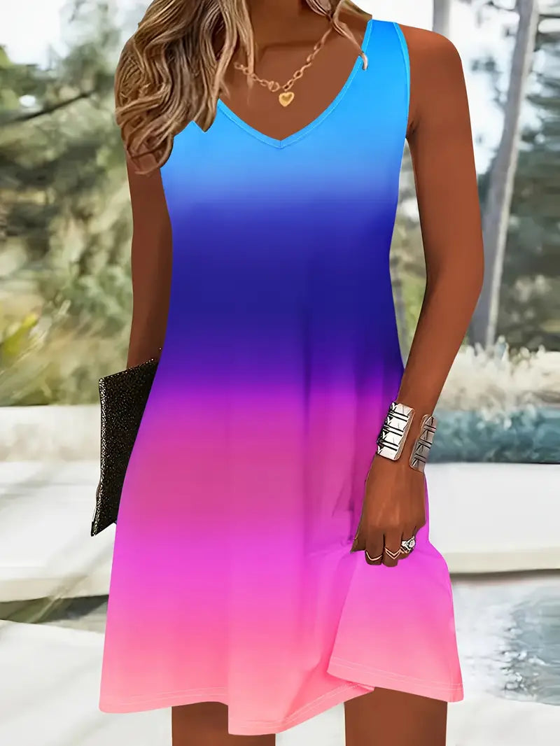 Robe de plage dégradée – Coupe fluide et estivale, parfaite pour l’été