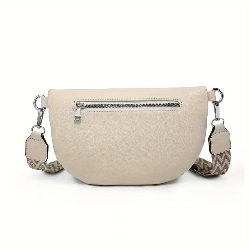 Sac banane femme en simili cuir beige – Design chic avec bandoulière réglable