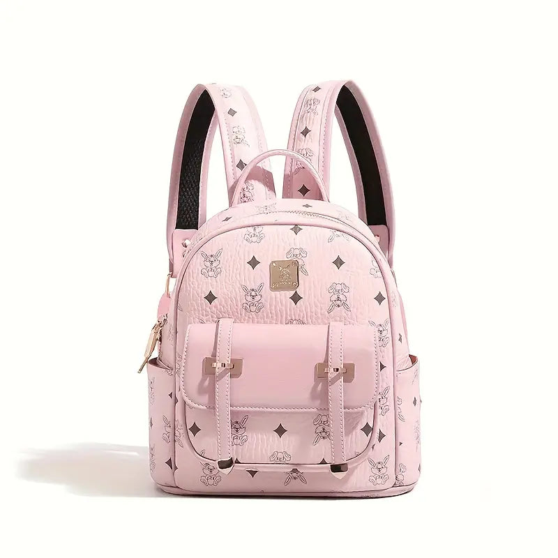 Sac à dos femme rose motif dessin animé – Élégant, tendance et pratique au quotidien
