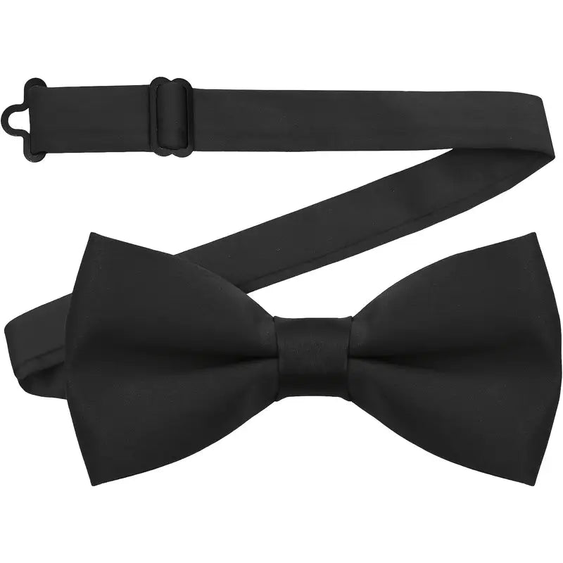 Nœud papillon noir classique réglable – Accessoire élégant pour costume homme et soirées habillées
