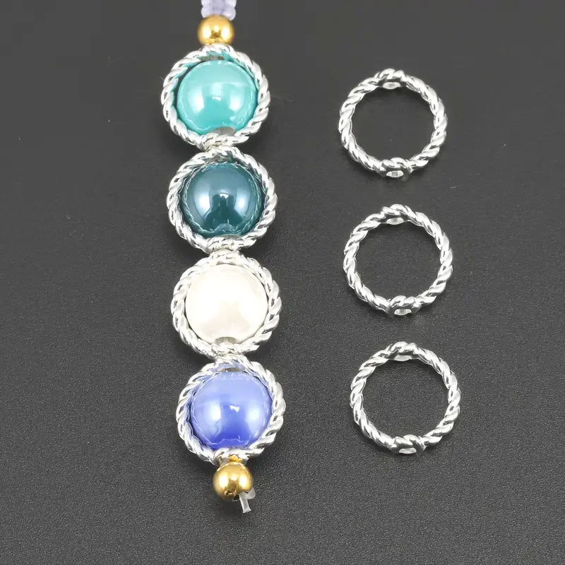 Anneaux Torsadés Dorés et Argentés – Connecteurs Métalliques pour Bracelets, Colliers et Bijoux DIY