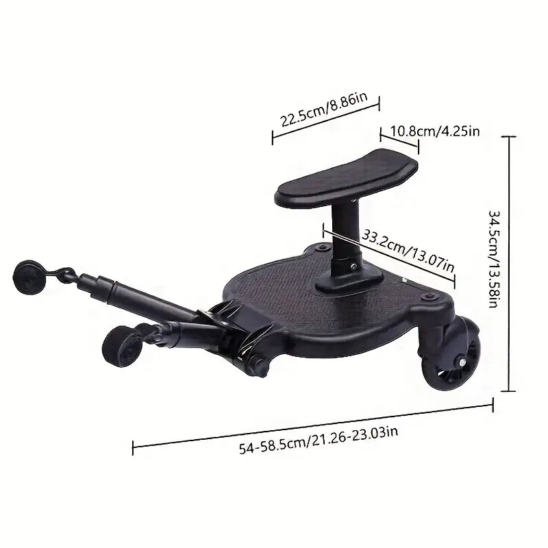 Planche à roulettes universelle pour poussette – Siège détachable avec roues solides pour 2ème enfant