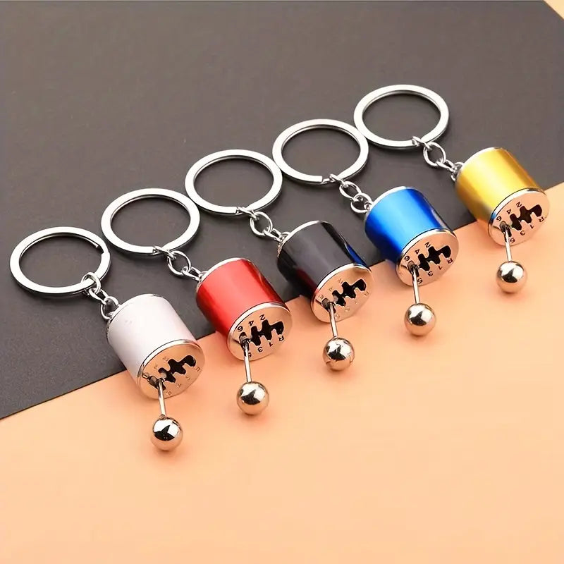 Porte-clés levier de vitesse voiture en métal – Breloque mécanique sportive pour homme