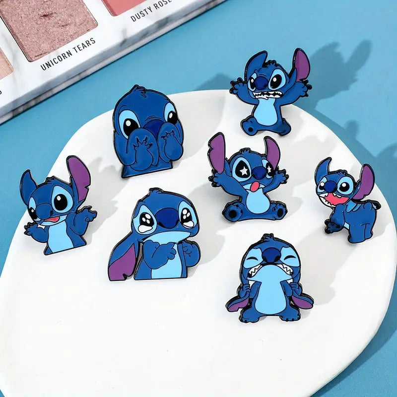 Lot de 21 Broches Enfant Stitch – Pins Dessin Animé Disney Colorés pour Vêtements et Sacs
