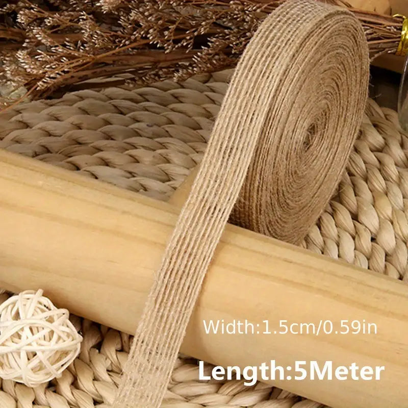 Ruban en jute naturel – Bande décorative pour emballage cadeau, loisirs créatifs et projets DIY