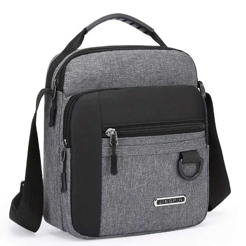 Sac bandoulière homme en cuir PU Mallette compacte multifonction avec poches zippées et design élégant