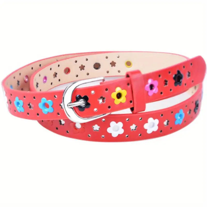Ceinture Enfant avec Motifs Fleur Colorés – Accessoire Mode Ajustable et Ludique