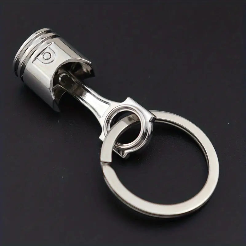 Porte-clés piston voiture en métal multicolore – Breloque mécanique originale pour homme