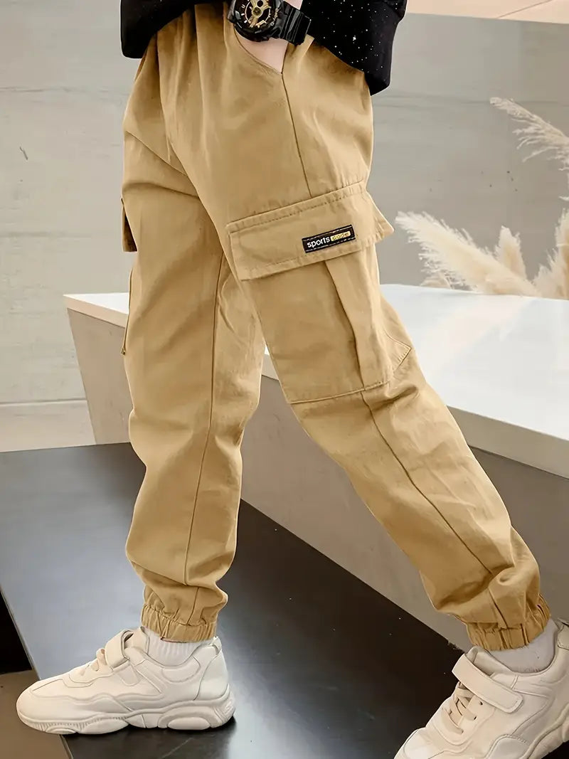 Pantalon Cargo Garçon avec Poches Latérales – Pantalons Enfant Mode Décontractée et Confort Quotidien