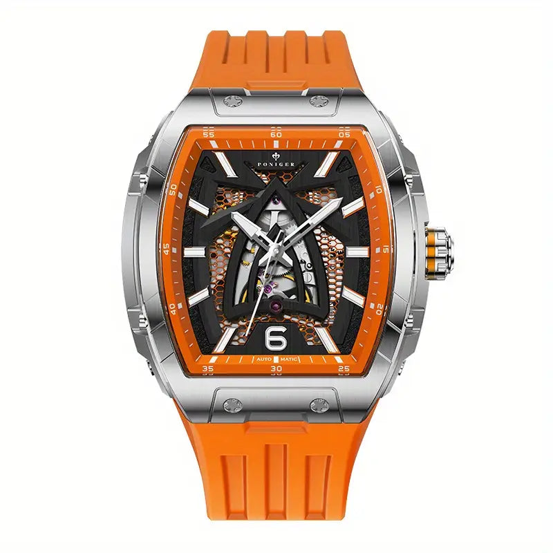 Montre homme automatique de luxe – Design squelette moderne avec bracelet en silicone