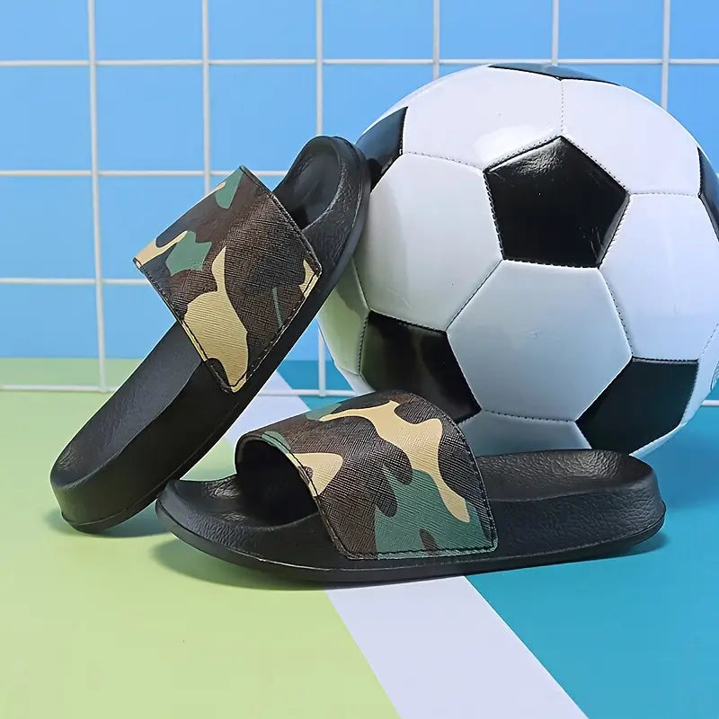 Sandales garçon camouflage – Claquettes confortables antidérapantes pour été et loisirs