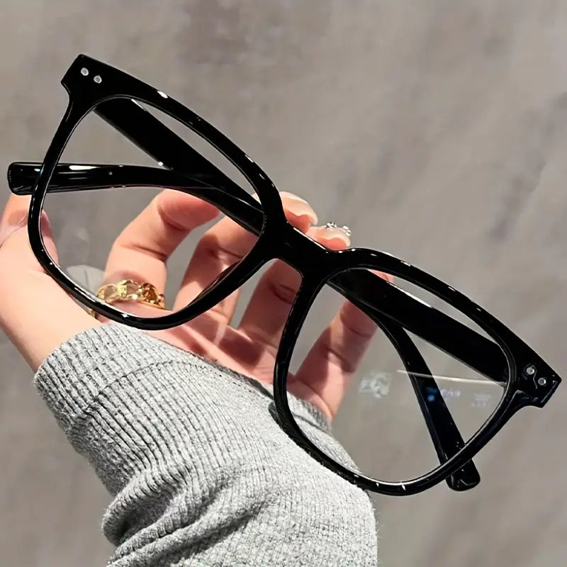 Lunettes homme mode – Montures carrées transparentes et noires au style rétro chic