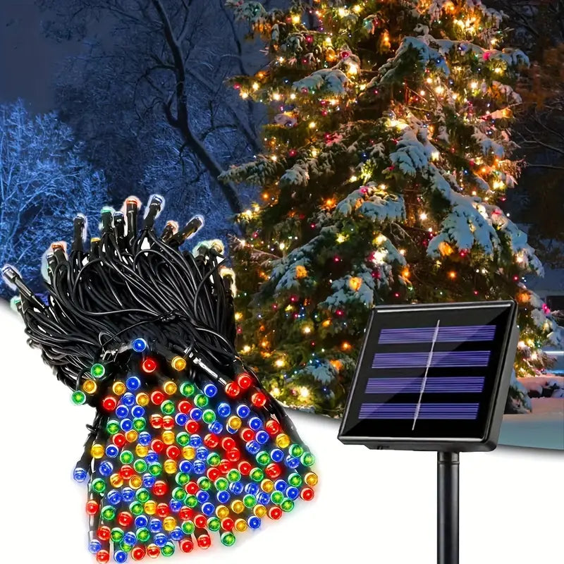 Guirlande Solaire LED Extérieure – 200 LED Étanches pour Jardin, Terrasse ou Balcon – Lumière Chaude à Énergie Solaire