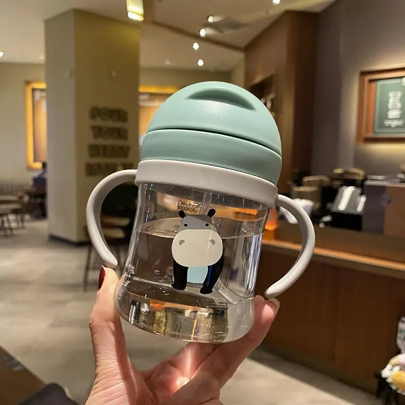 Gourde bébé avec paille anti-fuite – Tasse d’apprentissage à poignées, idéale pour l’équipement de voyage bébé