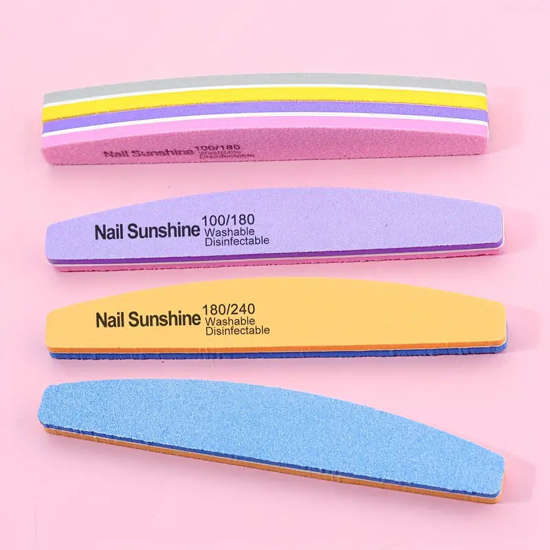 Limes à Ongles Professionnelles Double Face 100/180 – Outils de Polissage et Ponçage Manucure et Pédicure