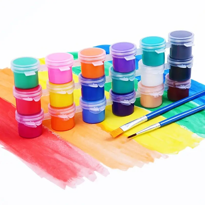 Peinture Acrylique 24 Couleurs Vives – Kit Complet avec Pinceaux pour Artistes, Enfants et Débutants