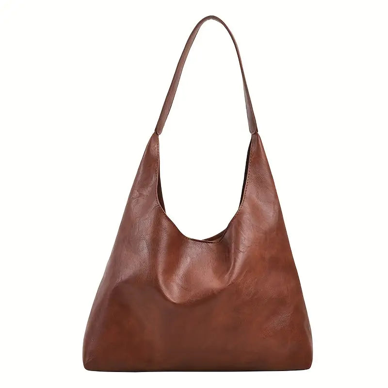 Sac Hobo noir minimaliste pour femme  Grand sac à main souple et élégant en simili cuir