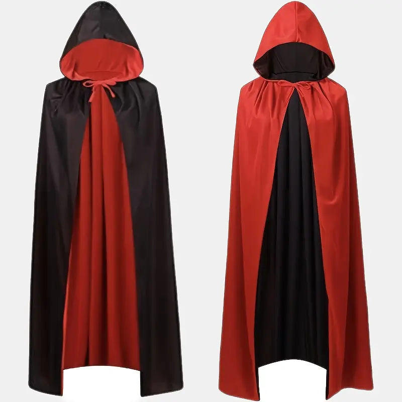 Cape de vampire noire et rouge – Déguisement Halloween adulte et enfant