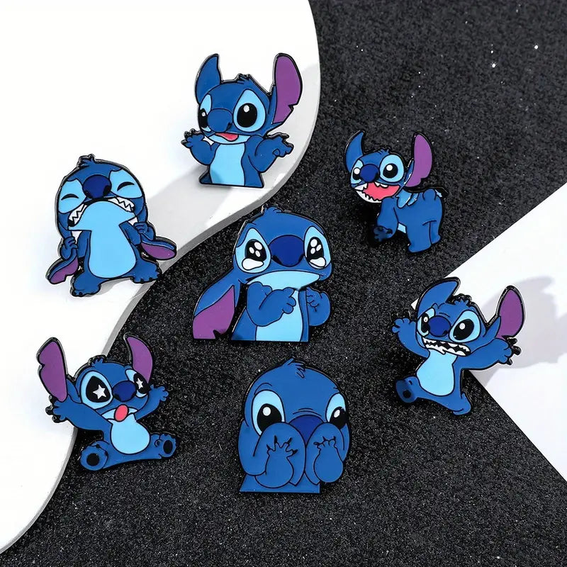 Lot de 21 Broches Enfant Stitch – Pins Dessin Animé Disney Colorés pour Vêtements et Sacs