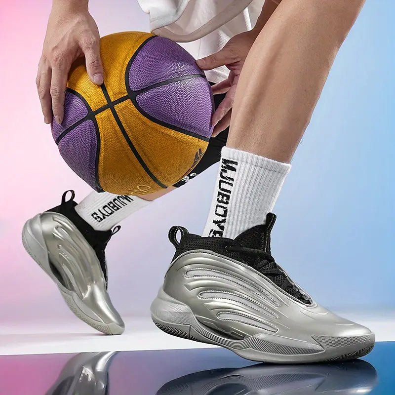 Chaussures de sport fille – Baskets montantes bleu et gris légères et respirantes pour entraînement