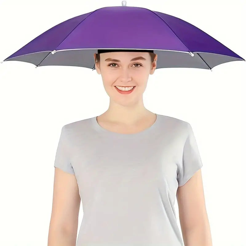 Chapeau Parapluie Mains Libres – Accessoire Extérieur Anti-Pluie et Anti-UV, Idéal Randonnée, Pêche et Camping