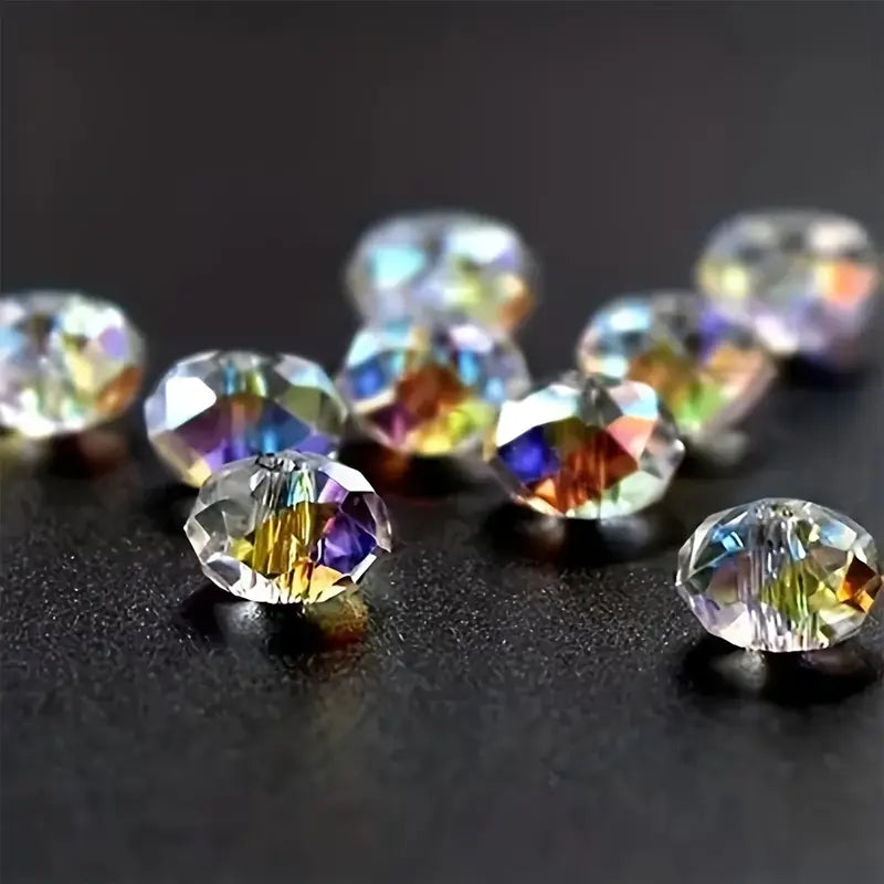 Perles Cristal Facettées Multicolores – Perles Brillantes pour Perlage et Fabrication de Bijoux DIY