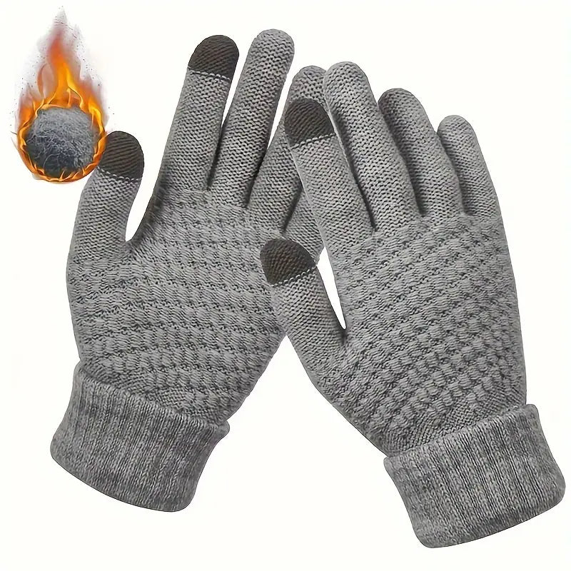 Gants chauffants femme hiver – Gants tactiles tricotés thermiques écran tactile, mains toujours au chaud