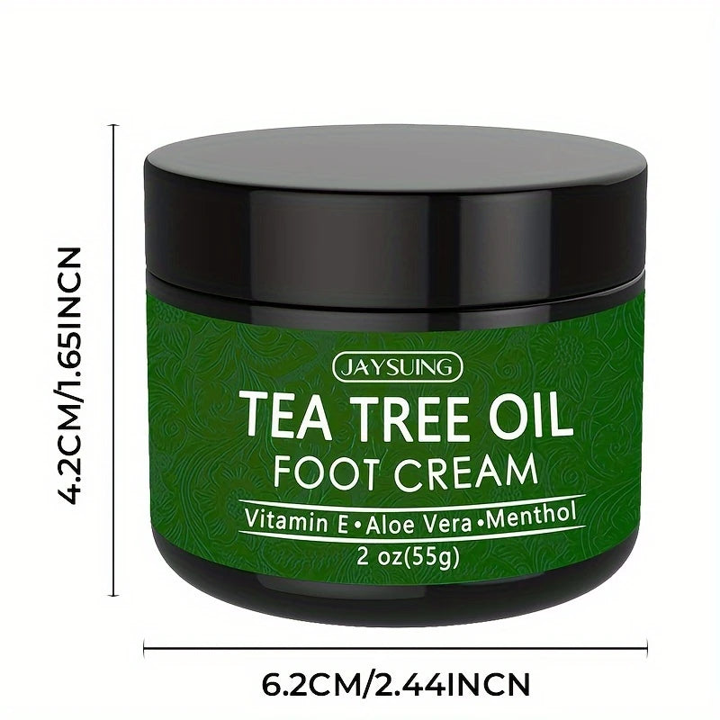 Crème Pieds Tea Tree Oil – Hydratante et Réparatrice avec Aloe Vera, Menthol et Vitamine E (55g)