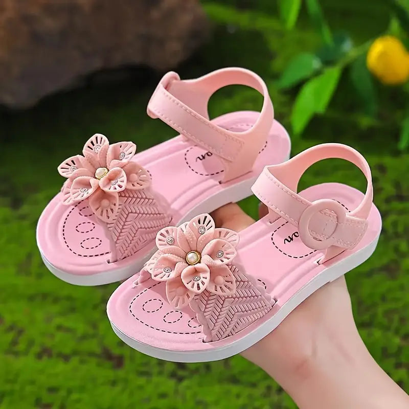 Sandales fille été avec fleurs 3D – Chaussures légères et confortables pour bébé et enfant