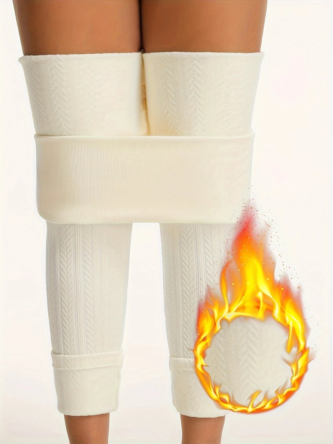 Legging thermique femme taille haute – Doublé polaire effet gainant pour l’hiver