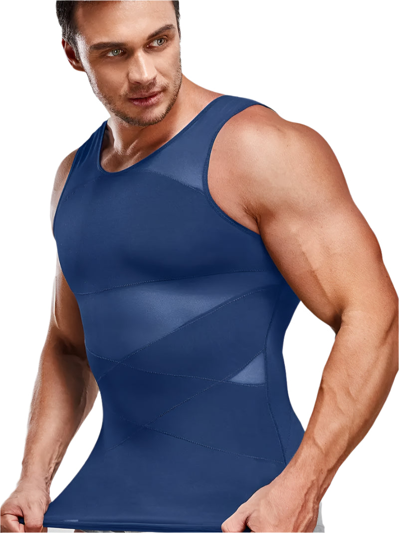 Débardeur Gainant Homme Invisible – Sous-Vêtement Sculptant Ultra-Confort pour Ventre Plat et Dos Redressé