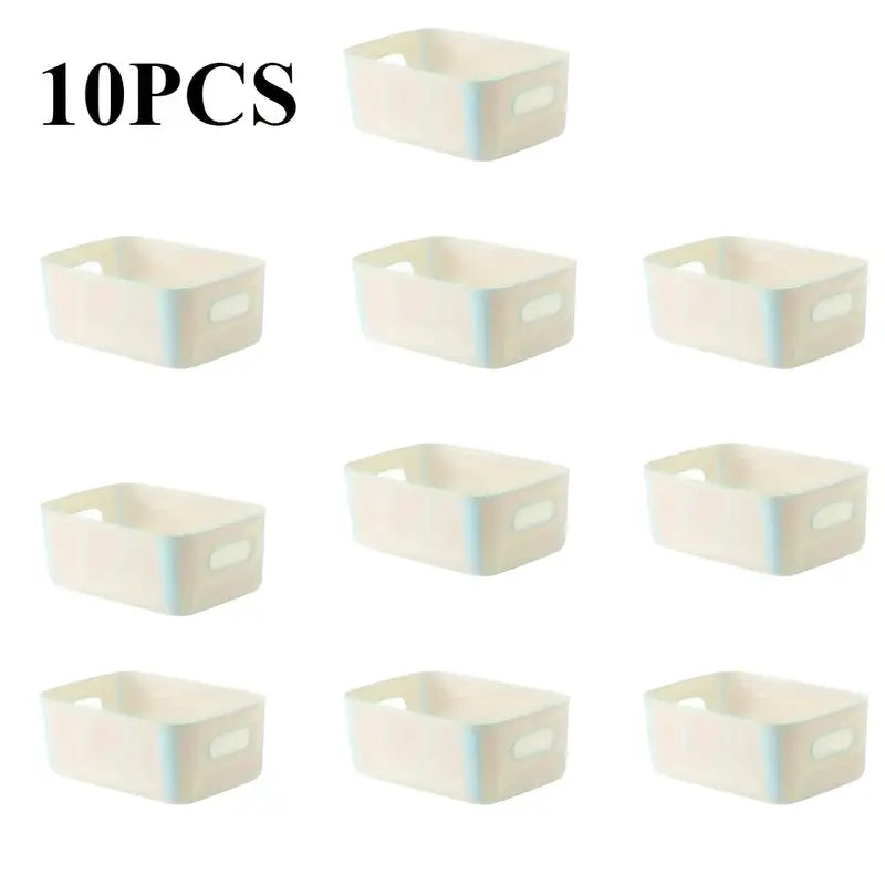 Lot de 10 Bacs de Rangement en Plastique avec Poignées – Organisation Pratique pour Magasins et Espaces de Stockage