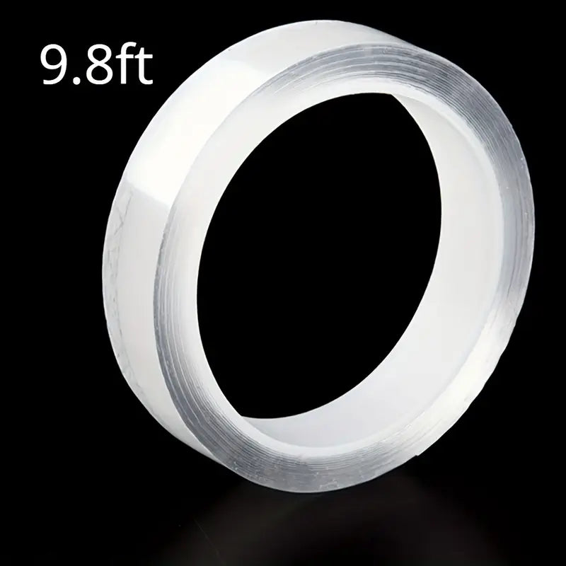 Ruban Adhésif Double Face Nano 9.8ft – Transparent, Réutilisable et Ultra Résistant pour Fixation Murale Sans Trace