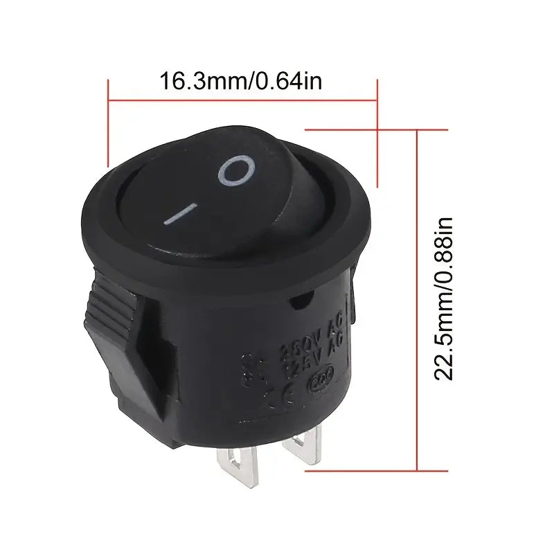 Interrupteur à Bascule Rond ON/OFF – Mini Commutateur Électrique pour Projets d’Électronique Industrielle