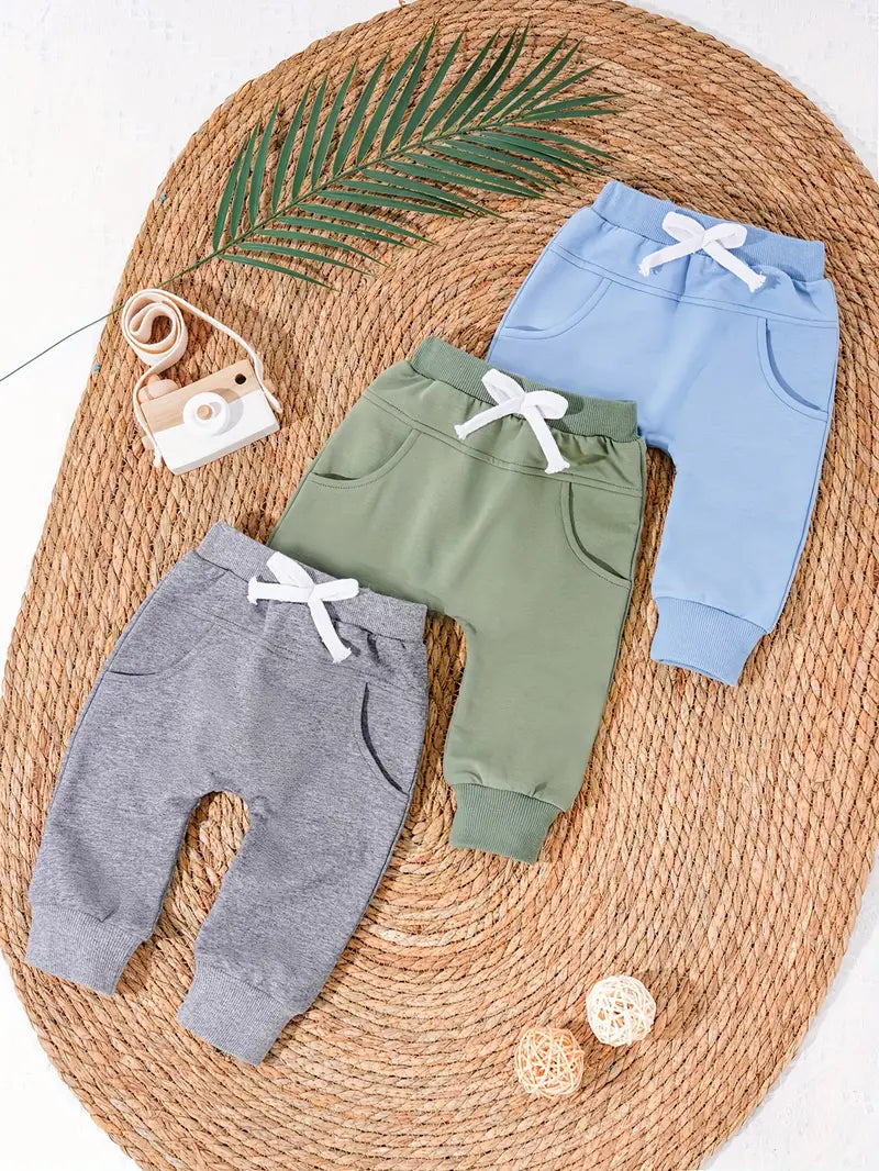 Pantalon Jogging Garçon Coton Confort – Pantalons Enfant avec Taille Élastique et Cordon Ajustable