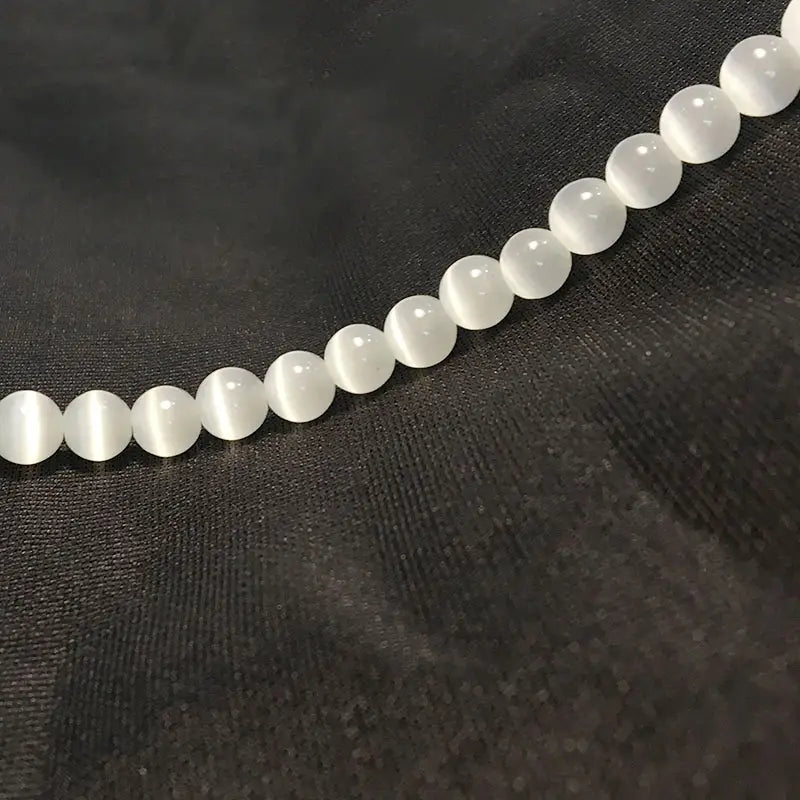 Perles rondes en pierre de lune blanche – Pierres précieuses en vrac pour bijoux DIY et lithothérapie