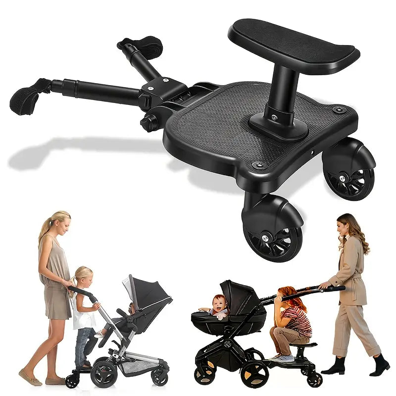 Planche à roulettes universelle pour poussette – Siège détachable avec roues solides pour 2ème enfant
