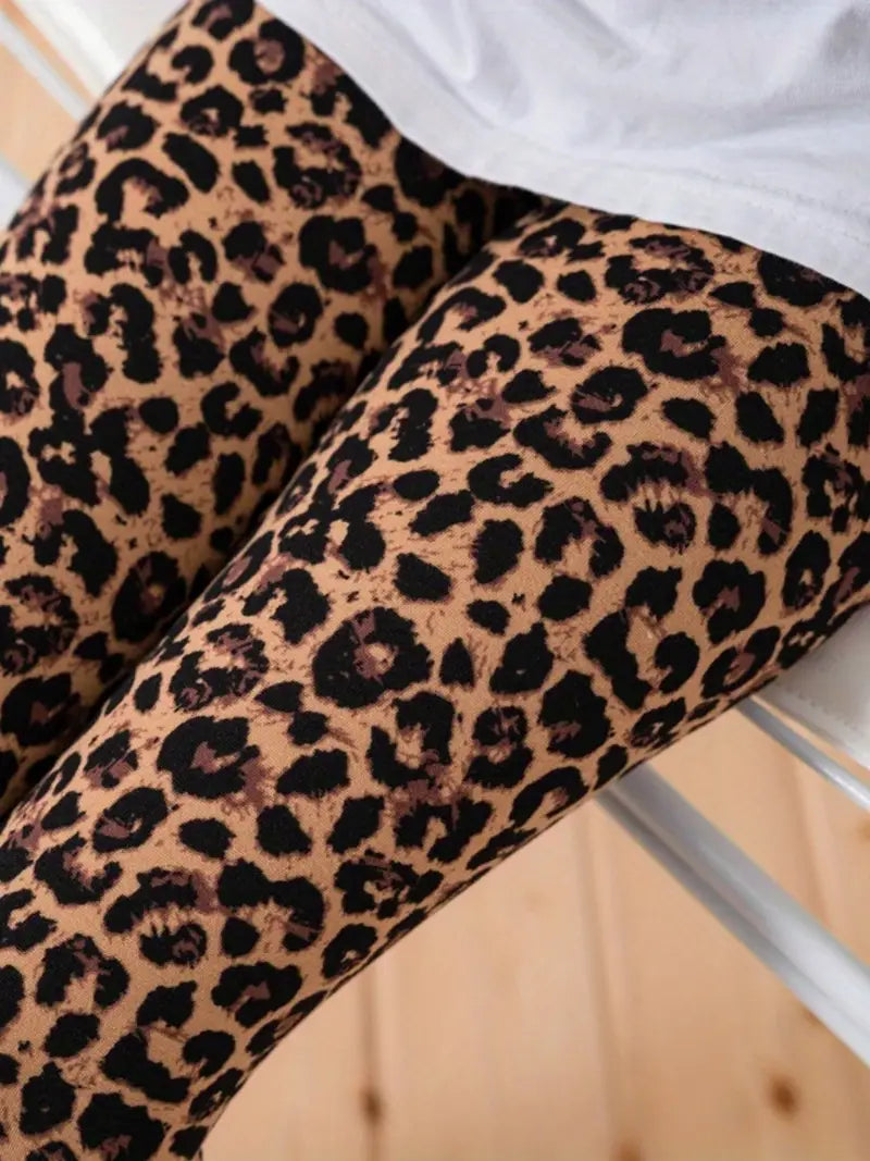 Pantalon Legging Fille Léopard – Jegging Extensible Confortable pour Tenue Décontractée