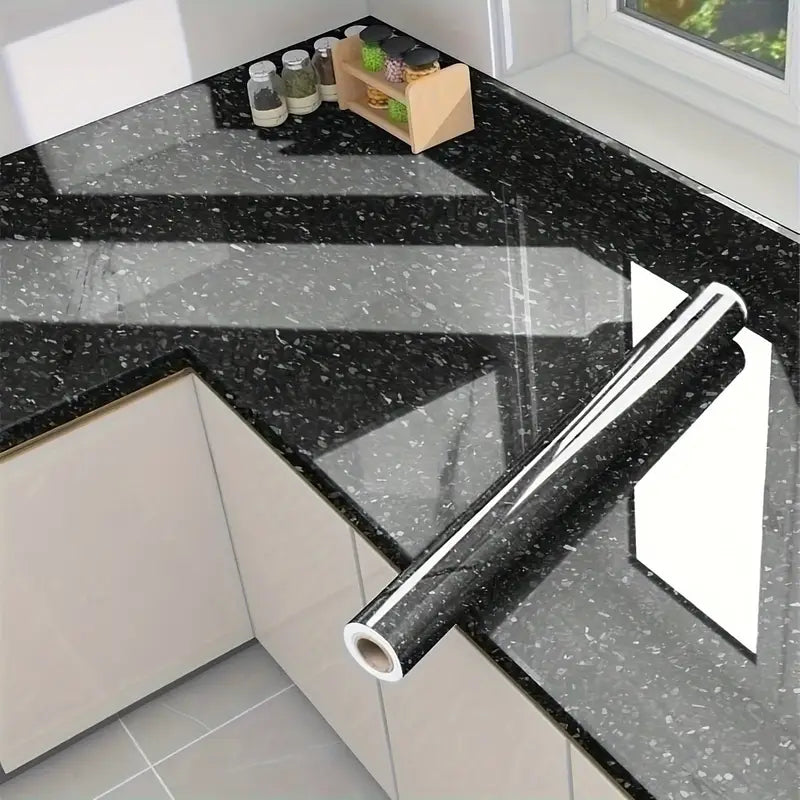 Papier Peint Adhésif Effet Terrazzo – Rouleau Étanche et Facile à Poser pour Cuisine, Salle de Bain et Meubles