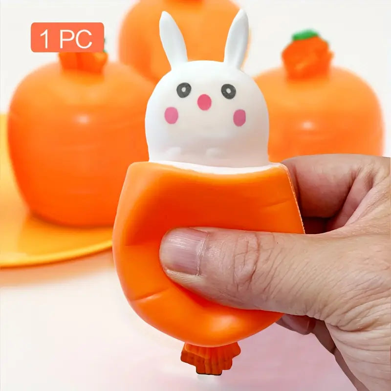 Jouet Lapin Carotte Surprise en Silicone – Lot de 2 Jouets Sensoriels et Anti-Stress pour Bébé et Tout-Petit