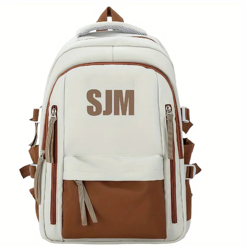 Sac à dos mixte SJM – Modèle décontracté avec poches multiples et design moderne
