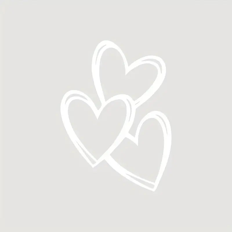 Autocollant Voiture Cœurs Blancs – Sticker Décoratif Amour et Style Romantique